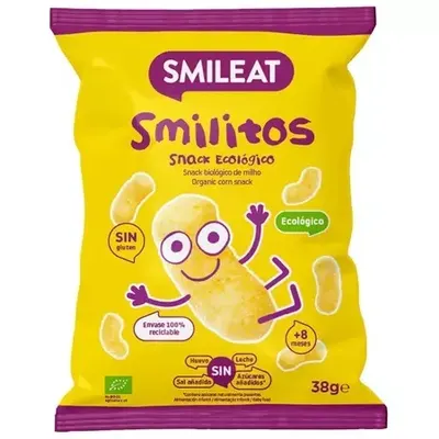 Pufuleti Smilitos Bio cu ulei de masline +8 luni, 38 g – Smileat