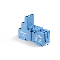 Socluri pentru relee din seriile 55 și 85 - Clema de reținere din plastic, pentru releele 55.32, 55.34 - Soclu cu terminale de conexiune cu ”prindere rapida” (tip arc) și mod de montare pe panou sau șina 35 mm