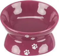 Trixie, castron ceramic ridicat ergonomic, bordo, 0.15 L/ 13 cm