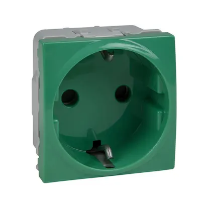 Priza schuko 16A 2 module verde Unica