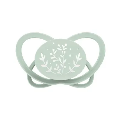 Set 2 suzete Nip My Butterfly cu tetina ortodontica din silicon, forma simetrica, din materiale naturale regenerabile, fara BPA, cutie de transport si sterilizare, verde, 0-6 luni