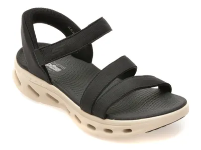 Sandale SKECHERS negre, GO WALK GLIDE-STEP 2.0, din material textil