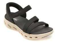 Sandale SKECHERS negre, GO WALK GLIDE-STEP 2.0, din material textil