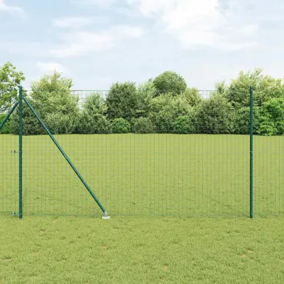 vidaXL Gard European cu Vârfuri 10 x 1,6 m Oțel cu strat de PVC Verde
