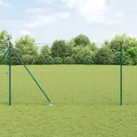vidaXL Gard European cu Vârfuri 10 x 1,6 m Oțel cu strat de PVC Verde