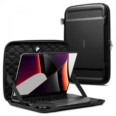 Husa Spigen Rugged Armor pentru Laptop 13inch - 14inch, Neagra AFA04270