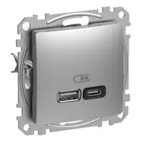 Sedna Design, Priza USB A+C, 45W, aluminiu