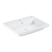 Lavoar baie incastrat alb 60 cm, dreptunghiular, Grohe Cube Ceramic Pure Guard