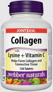 Collagen Lysine + Vitamin C, 120 tablete, Webber Naturals