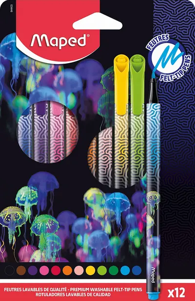 Set de linere Maped Deepsea Paradise - 0.8 mm, 12 culori