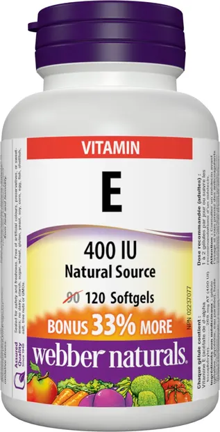 Vitamin E, 400 IU, 120 capsule, Webber Naturals
