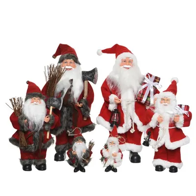 Decoratiune Craciun - Figurina Santa Red with Lamp, 9x5x13cm