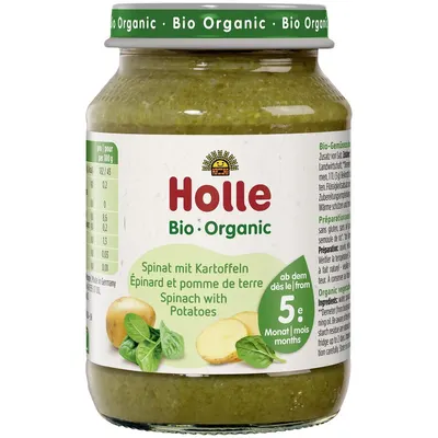 Piure de Spanac cu Cartofi pentru Copii +5 Luni fara Gluten Ecologic/Bio 100g