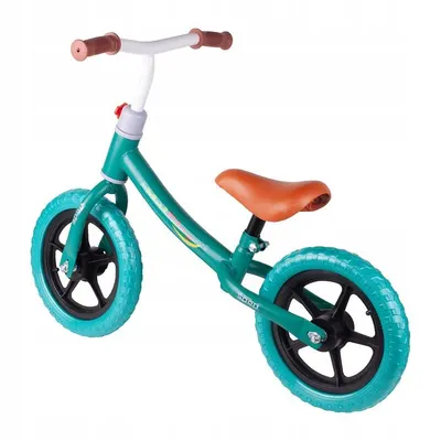 Bicicleta fara pedale cu roti de 12 inch din spuma EVA, cu scaun si ghidon reglabile in inaltime, Push Sport Albastru, inaltime sezut 29-34 cm, de la 3 ani, inaltime recomandata 80-108 cm