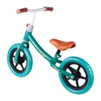 Bicicleta fara pedale cu roti de 12 inch din spuma EVA, cu scaun si ghidon reglabile in inaltime, Push Sport Albastru, inaltime sezut 29-34 cm, de la 3 ani, inaltime recomandata 80-108 cm