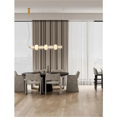 Lampa suspendata MOVIL Triac Dimabil Clear & Acid Opal Sticla Glossy Auriu Metal Baza LED 42 Wat 230 Volt 7029Lm 3000K IP20