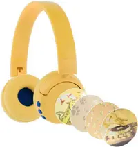 Căști cu microfon pentru copii BuddyPhones - POP Fun, wireless, galbene