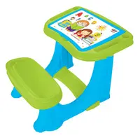 Masuta pupitru pentru studiu si desen Pilsan Handy Blue cu bancuta si suport picioare,spatiu de depozitare,realizat din plastic rezistent,margini rotunjite