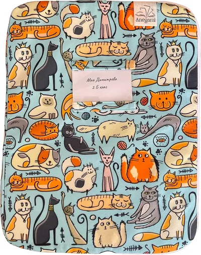 Dosar textil pentru manuale Anegami - Pisici nebune