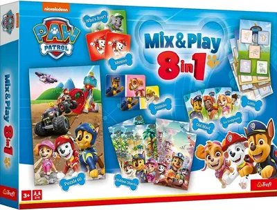 Joc de societate Mix & Play 8 în 1 - Paw Patrol - Pentru copii