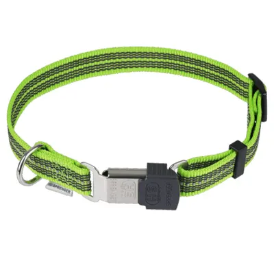 Zgarda nailon Sprenger neon reflectorizanta - 30 - 45 cm - Verde