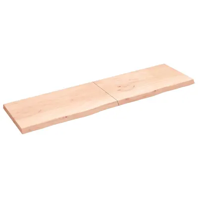 vidaXL Poliță de perete, 220x60x(2-6)cm, lemn masiv de stejar netratat