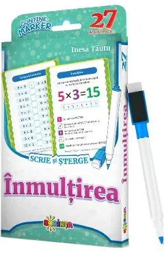 Inmultirea. Scrie si sterge. 27 de cartonase