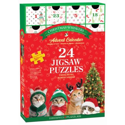 Calendar de Advent Pisici, 24 puzzle-uri, 50 piese