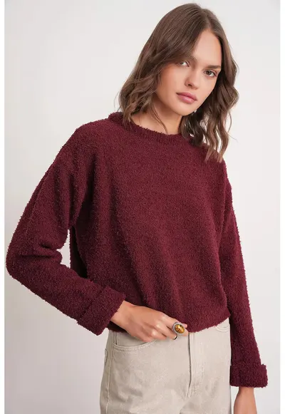 Pulover dama - Tricot - Visiniu
