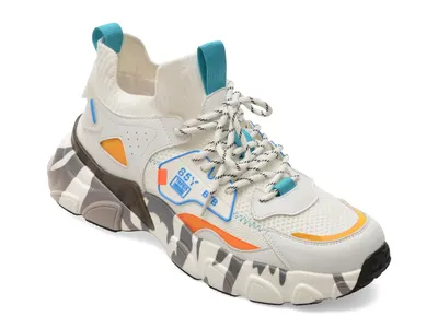Pantofi sport BITE THE BULLET albi, 23168, din material textil