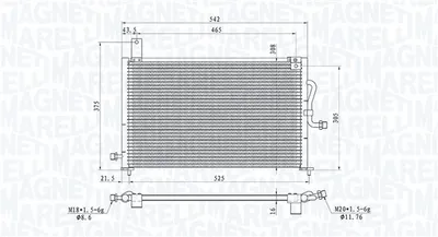 Radiator AC condensator potrivit OPEL ASTRA G, ASTRA G CLASSIC, ZAFIRA A 1.7D-2.2D 02.98-12.09