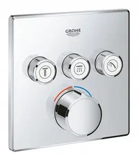 Unitate control Grohe Smartcontrol 29149000, 3 iesiri, push&turn, masca metalica, filtru impuritati, necesita set fixare, crom