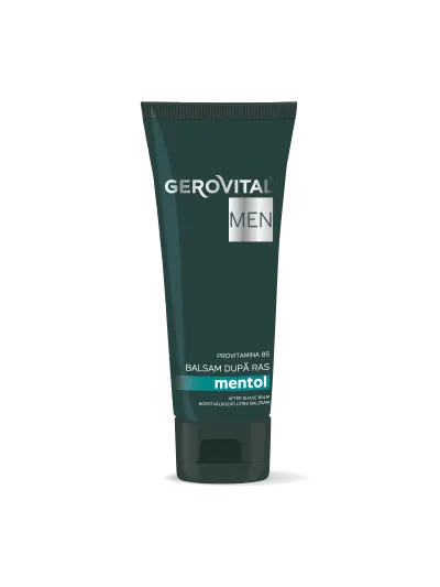 Balsam După Ras Cu Mentol și Provitamina B5 Efect Calmant, Hidratant și Revigorant După Bărbierit, Gerovital Men, 100 Ml