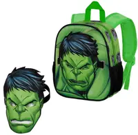 Ghiozdan pentru gradiniță Karactermania Hulk - Green Streng, 3D, cu mască
