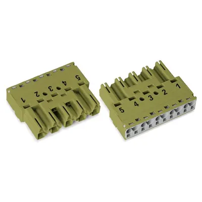 Plug; 5-pole; Cod. B; 4,00 mm²; light green