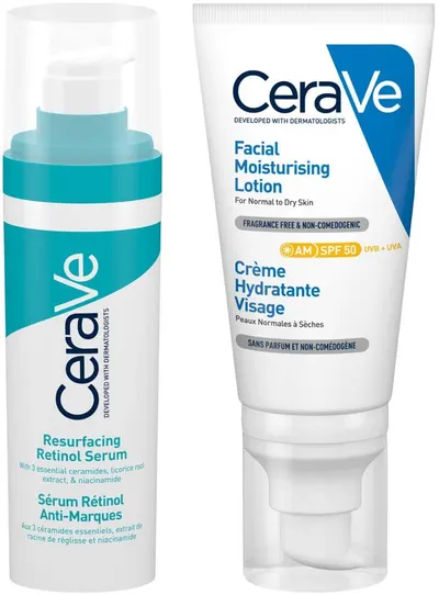 CeraVe Set - Ser cu retinol și cremă hidratantă pentru față, 30 + 52 ml