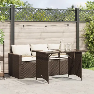 Gossi set mobilier de gradina cu perne, 2 piese, maro, poliratan