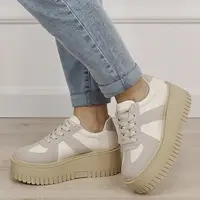 Sneakers bej cu platforma 8979 M3