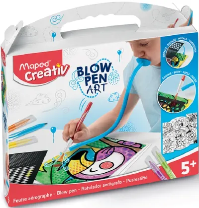 Set creativ Maped Creativ - Blow Pen Art, 14 piese
