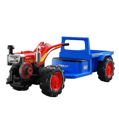 Motocultor electric copii 3-6 ani, Kinderauto BJLW1288, 70W 12V, telecomanda, Albastru