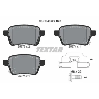 Set placute frana, frana disc TEXTAR 2597301