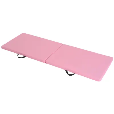HOMCOM Covoraș de Gimnastică Pliabil și Antiderapant 180x60x5 cm Roz | Aosom Romania