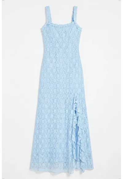 Rochie Midi Femei Albastru Gheata - Elegant - Dantela - 95% poliester