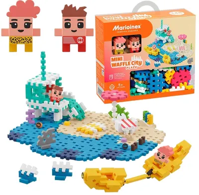 Mini constructor de vafe Marioinex - Centru oras, plaja, 148 de piese