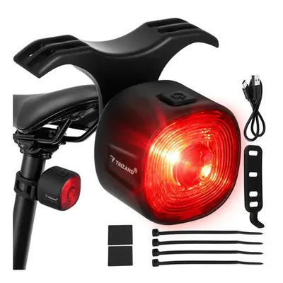 Stop bicicleta LED, 17 LED-uri, 6 moduri iluminare, USB-C, IP66