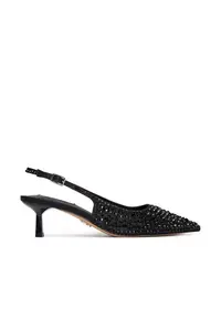 Pantofi pentru dama - stiletto - negru - textil