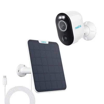 Camera supraveghere wireless IP WiFi cu panou solar Reolink Argus 3 Pro B330+SOLAR, 4 MP, 2.8 mm, IR 10 m, color noaptea 10 m, PIR, sirena, 6000mAh, slot card, microfon, detectie oameni/vehicule