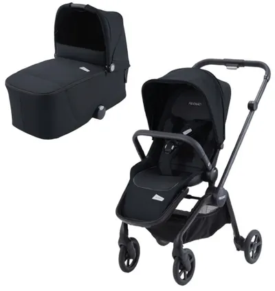Cărucior combinat 2 în 1 pentru bebeluși Recaro - Duo Sadena Prime, Mat Black