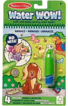 Carte de colorat reutilizabila cu apa: Water Wow. Animale
