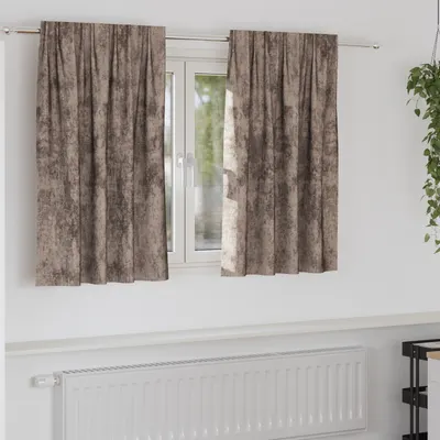 Gossi draperii din catifea 2 buc cu buzunare pentru bagheta cappuccino 140x140 cm